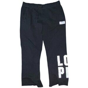 Sz.L*PINK*Black/White Sweatpants With Wide-Leg--Drawstring Waist